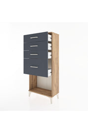 Hyperion Dolap 4 Çekmeceli 60x44x134 Çam-Antrasit