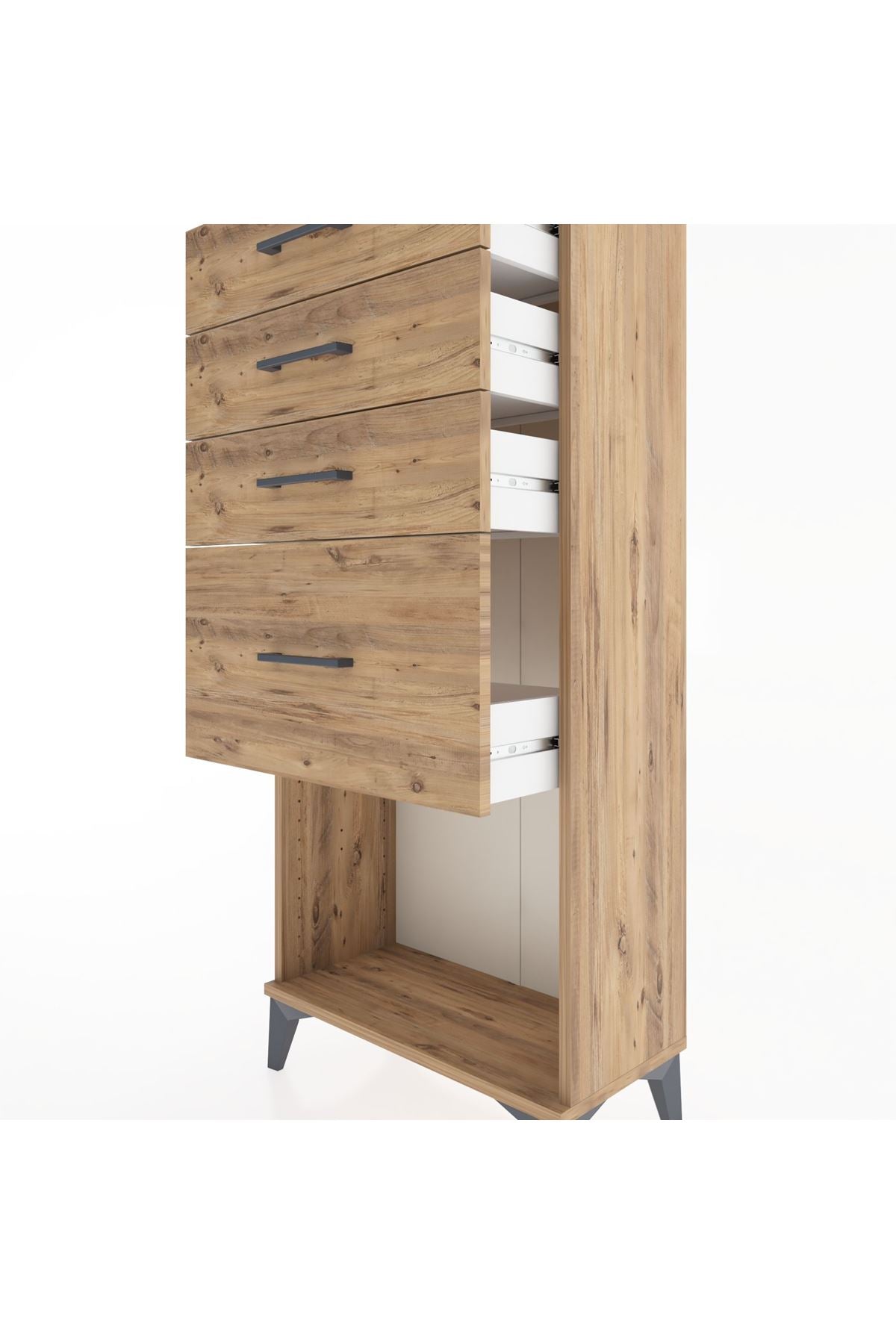 Hyperion Dolap 4 Çekmeceli 60x44x134 Çam-Çam