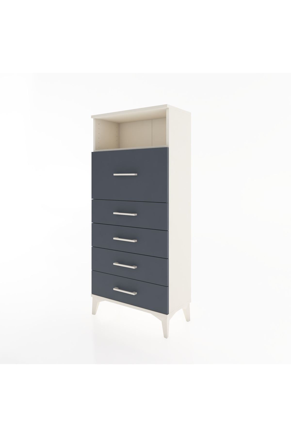 Hyperion Dolap Tek Raflı 5 Çekmeceli 60x44x134 - S50M019V2B
