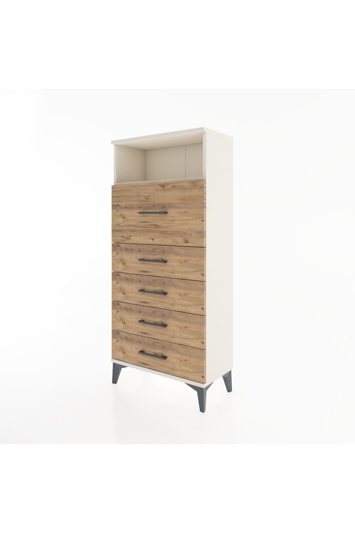 Hyperion Dolap Tek Raflı 5 Çekmeceli 60x44x134 - S50M019V3B