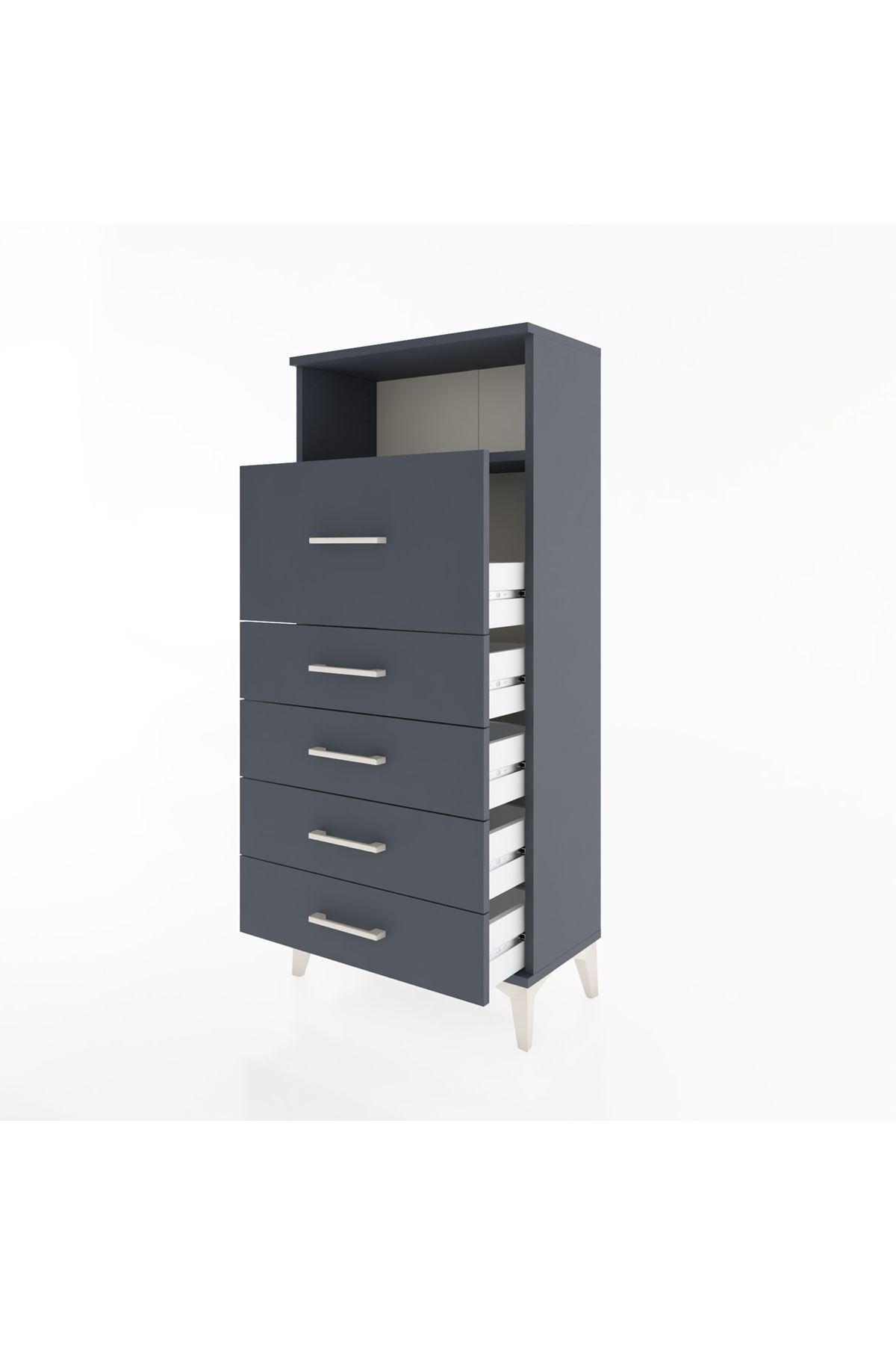 Hyperion Dolap Tek Raflı 5 Çekmeceli 60x44x134 - S50M019V5B