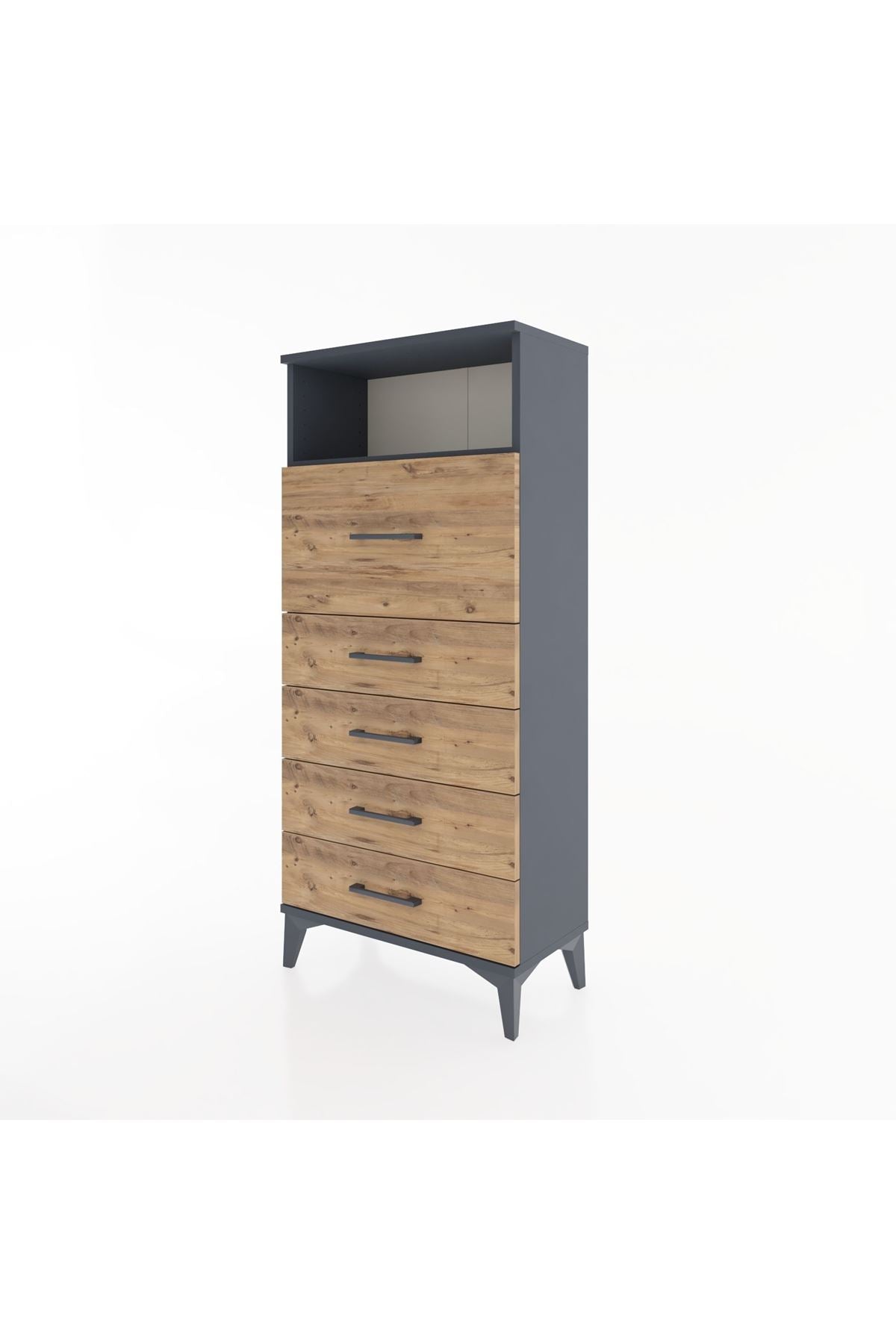 Hyperion Dolap Tek Raflı 5 Çekmeceli 60x44x134 - S50M019V6B