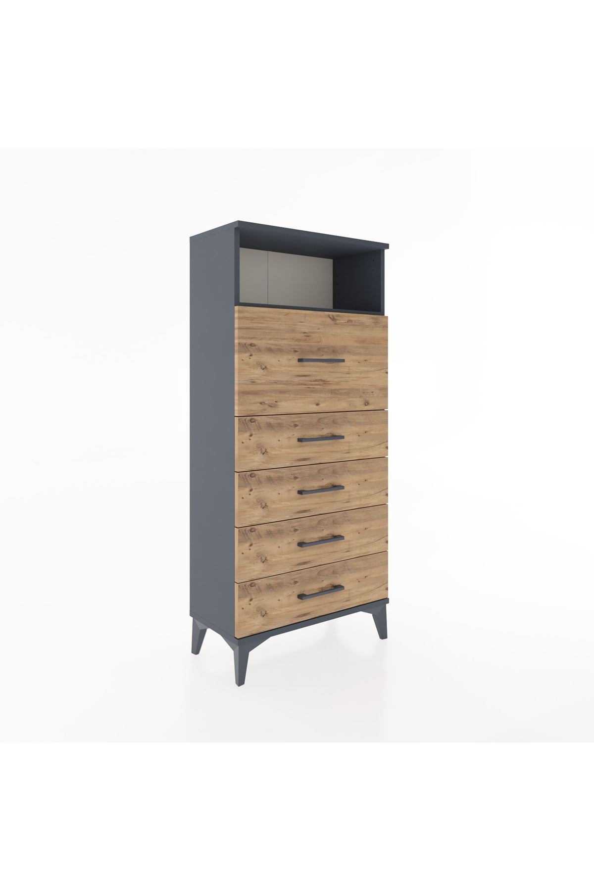Hyperion Dolap Tek Raflı 5 Çekmeceli 60x44x134 - S50M019V6B