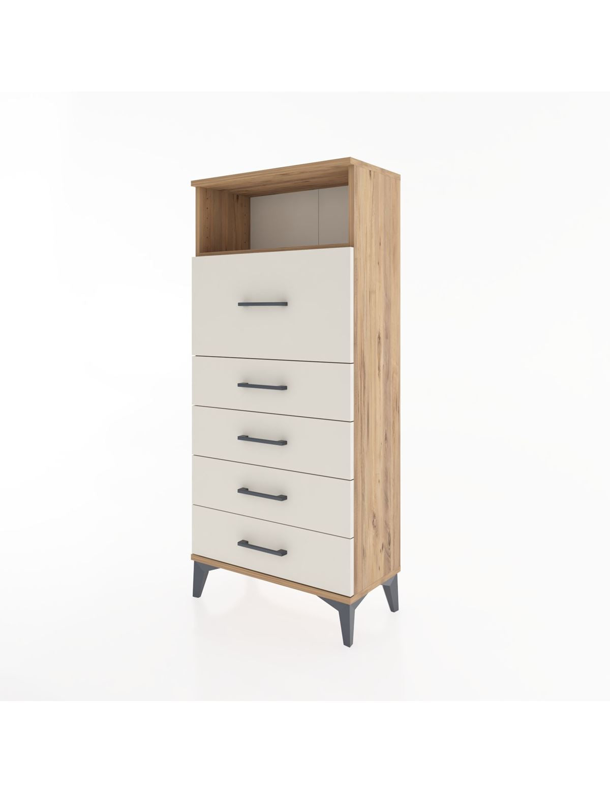 Hyperion Dolap Tek Raflı 5 Çekmeceli 60x44x134 - S50M019V7B