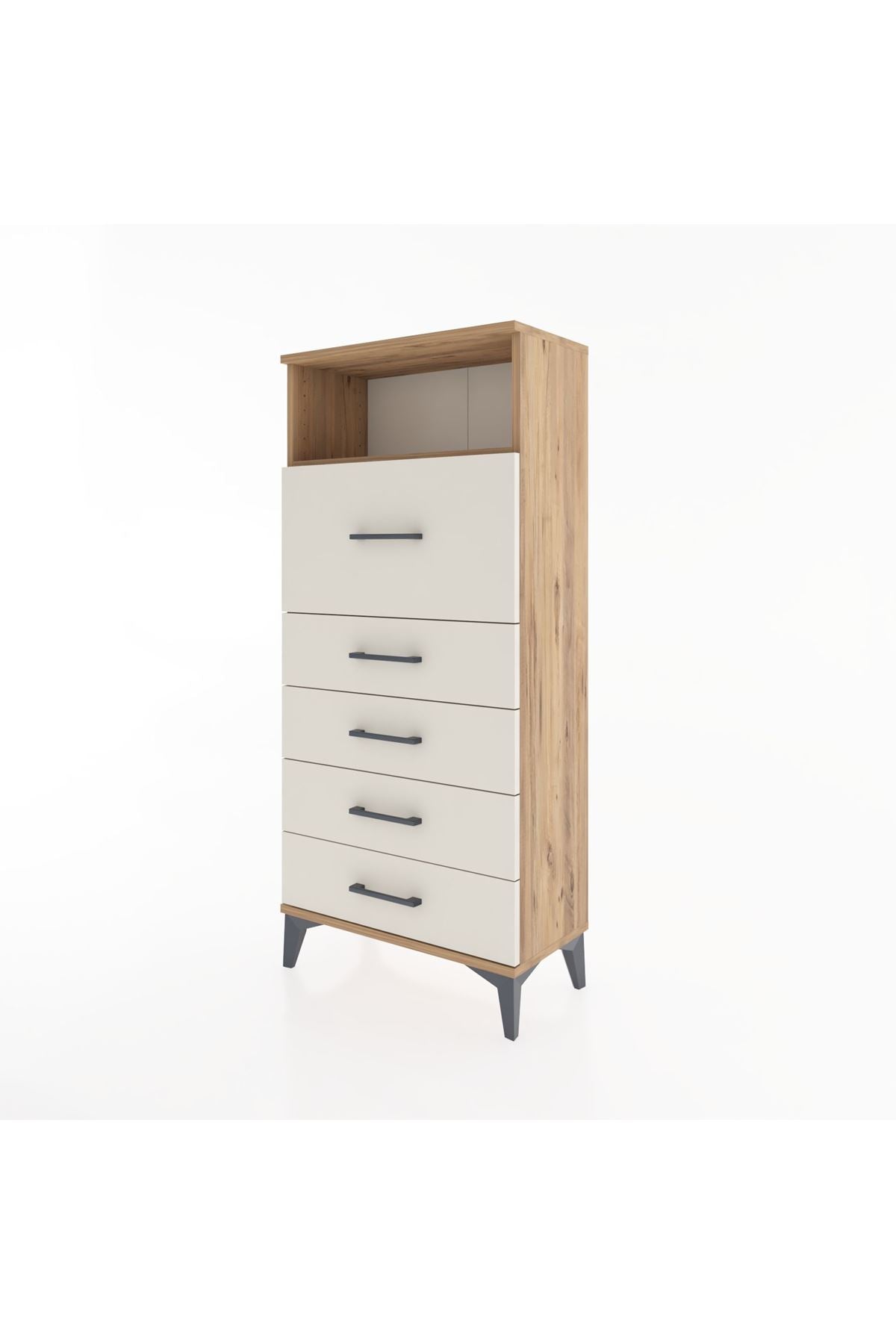 Hyperion Dolap Tek Raflı 5 Çekmeceli 60x44x134 - S50M019V7B