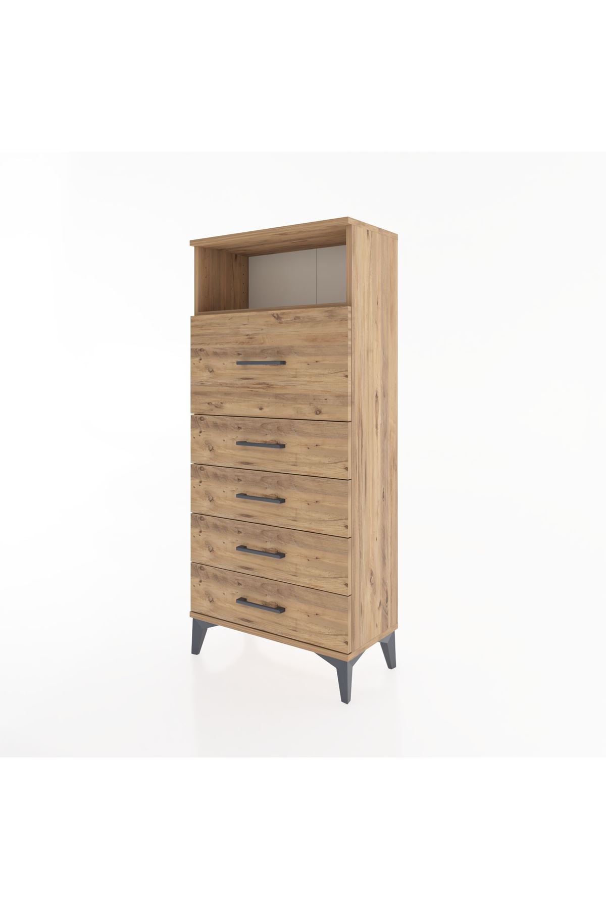 Hyperion Dolap Tek Raflı 5 Çekmeceli 60x44x134 - S50M019V9B