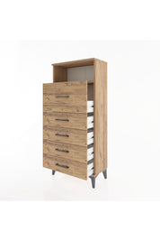 Hyperion Dolap Tek Raflı 5 Çekmeceli 60x44x134 - S50M019V9B