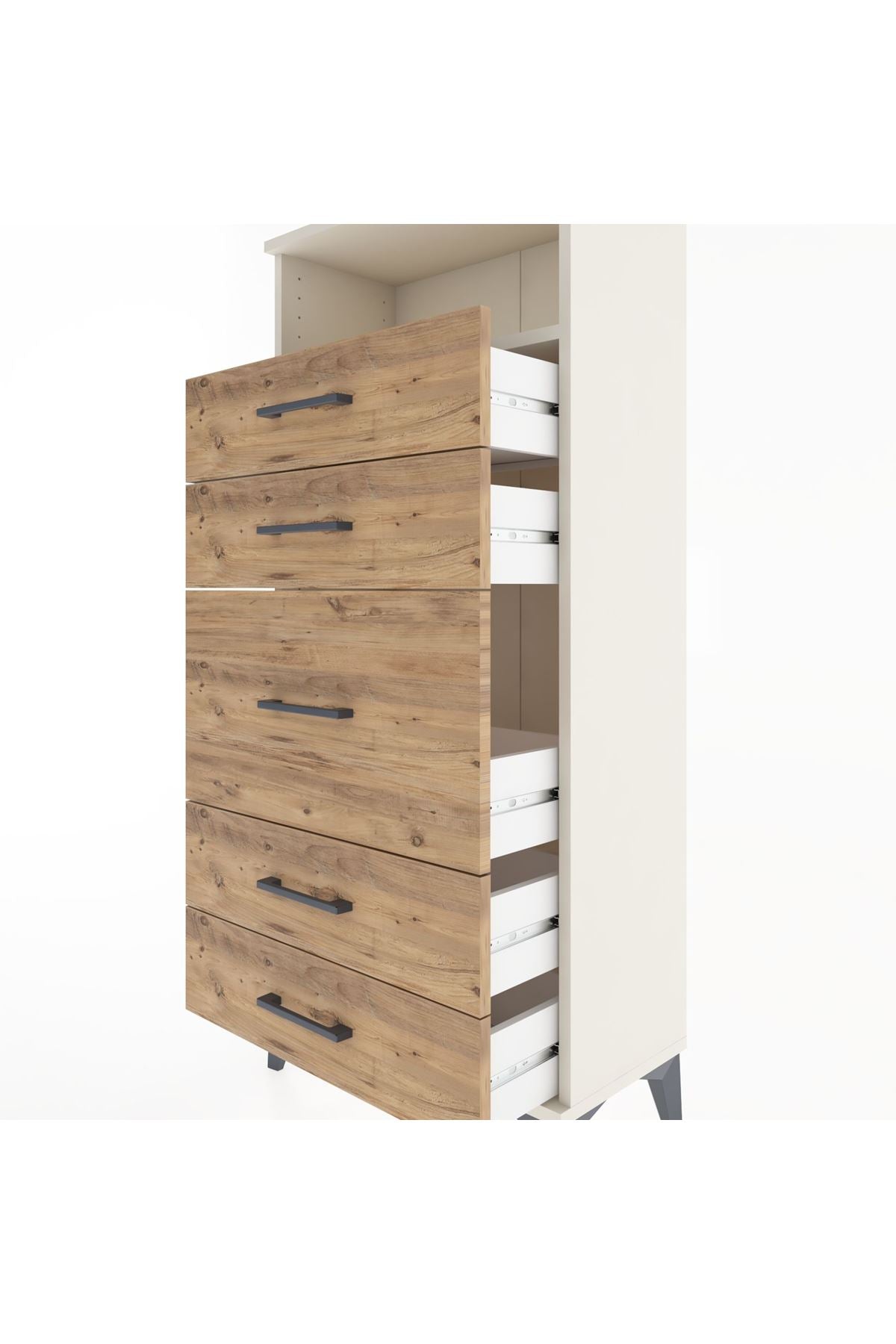 Hyperion Dolap Tek Raflı 5 Çekmeceli 60x44x134 - S50M020V3B