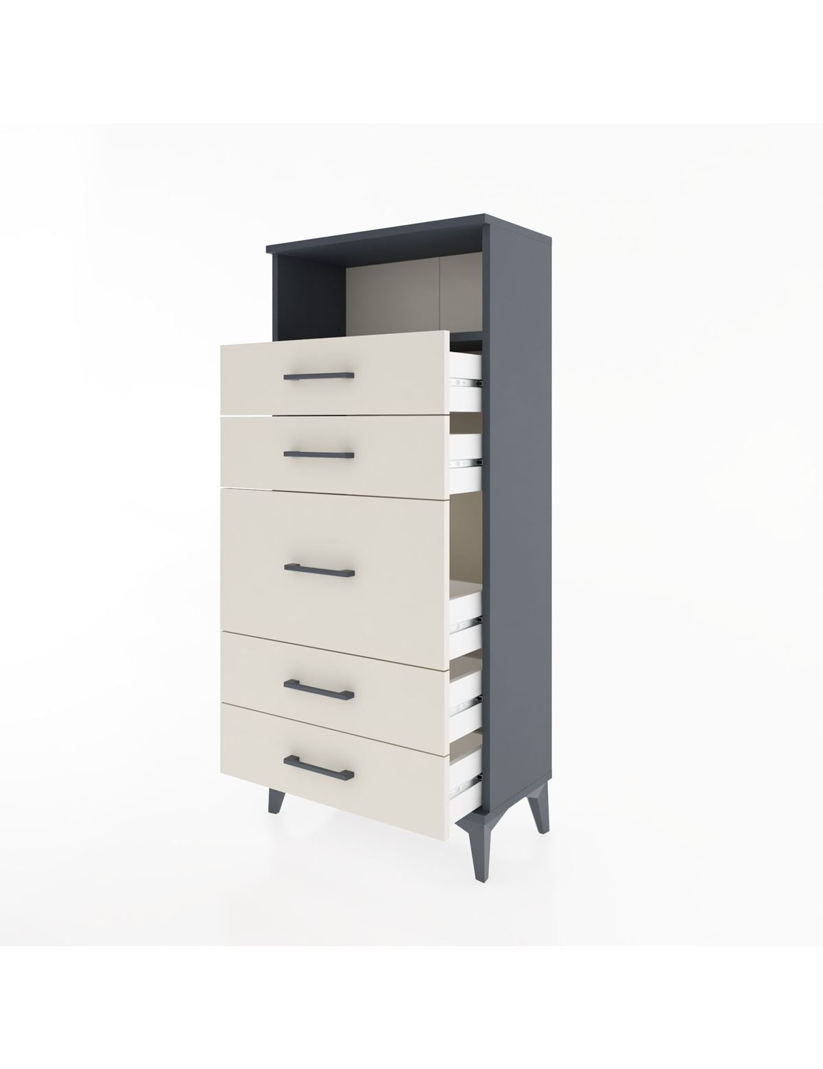 Hyperion Dolap Tek Raflı 5 Çekmeceli 60x44x134 - S50M020V4B
