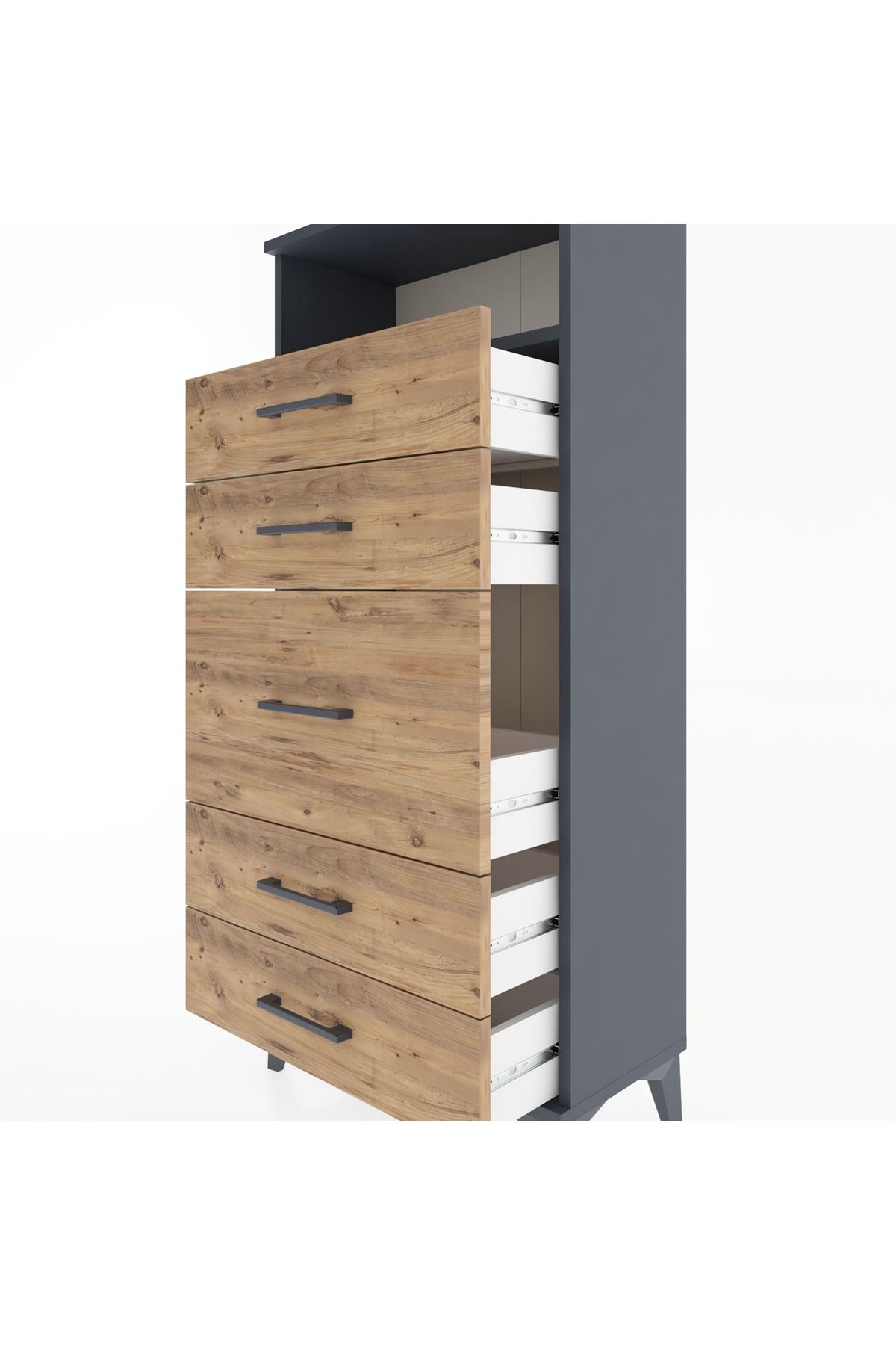 Hyperion Dolap Tek Raflı 5 Çekmeceli 60x44x134 - S50M020V6B