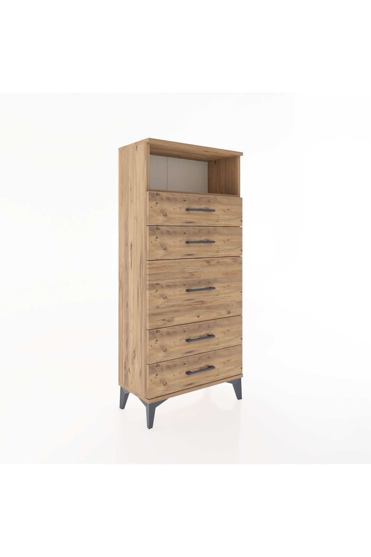 Hyperion Dolap Tek Raflı 5 Çekmeceli 60x44x134 - S50M020V9B