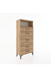 Hyperion Dolap Tek Raflı 5 Çekmeceli 60x44x134 - S50M020V9B