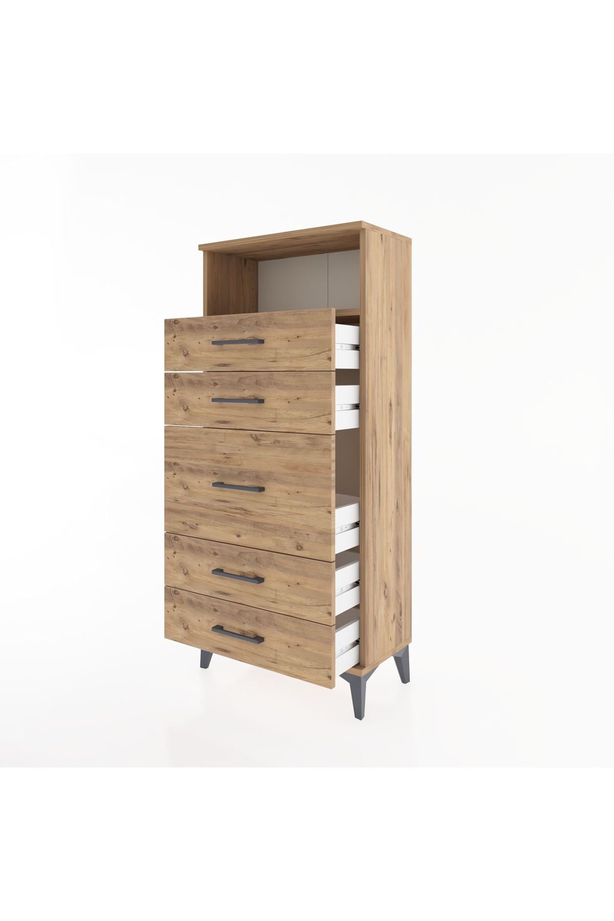Hyperion Dolap Tek Raflı 5 Çekmeceli 60x44x134 - S50M020V9B