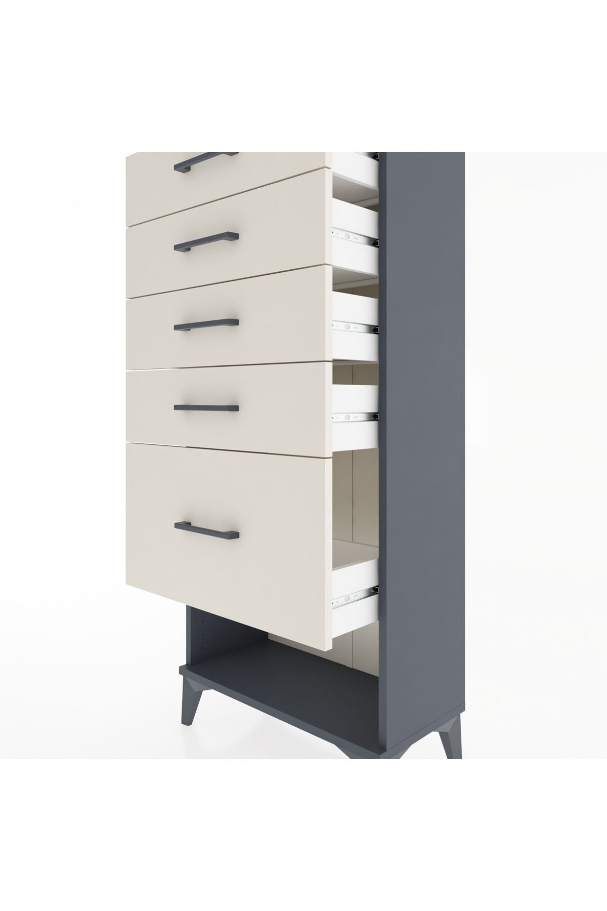 Hyperion Dolap 5 Çekmeceli 60x44x134 Antrasit-Aytaşı