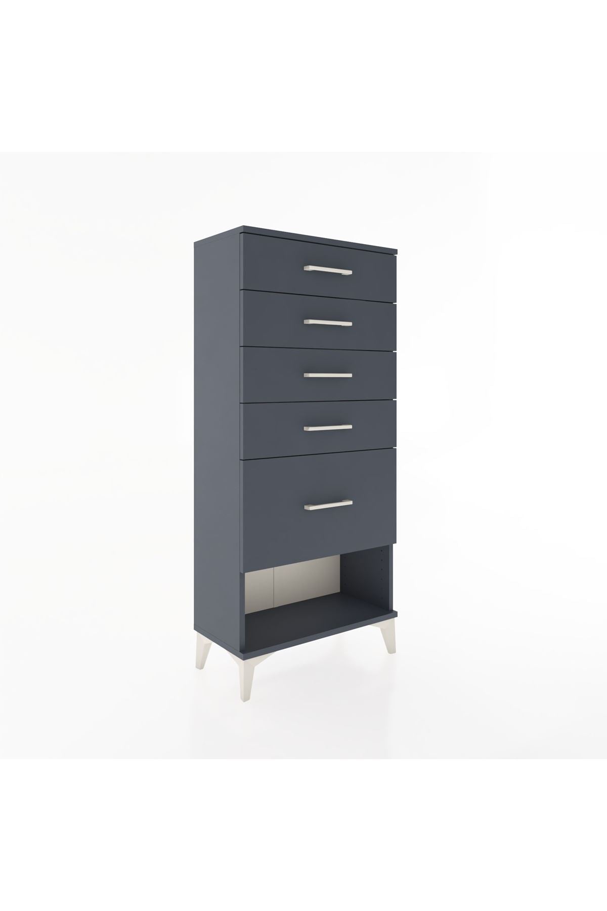 Hyperion Dolap 5 Çekmeceli 60x44x134 Antrasit-Antrasit