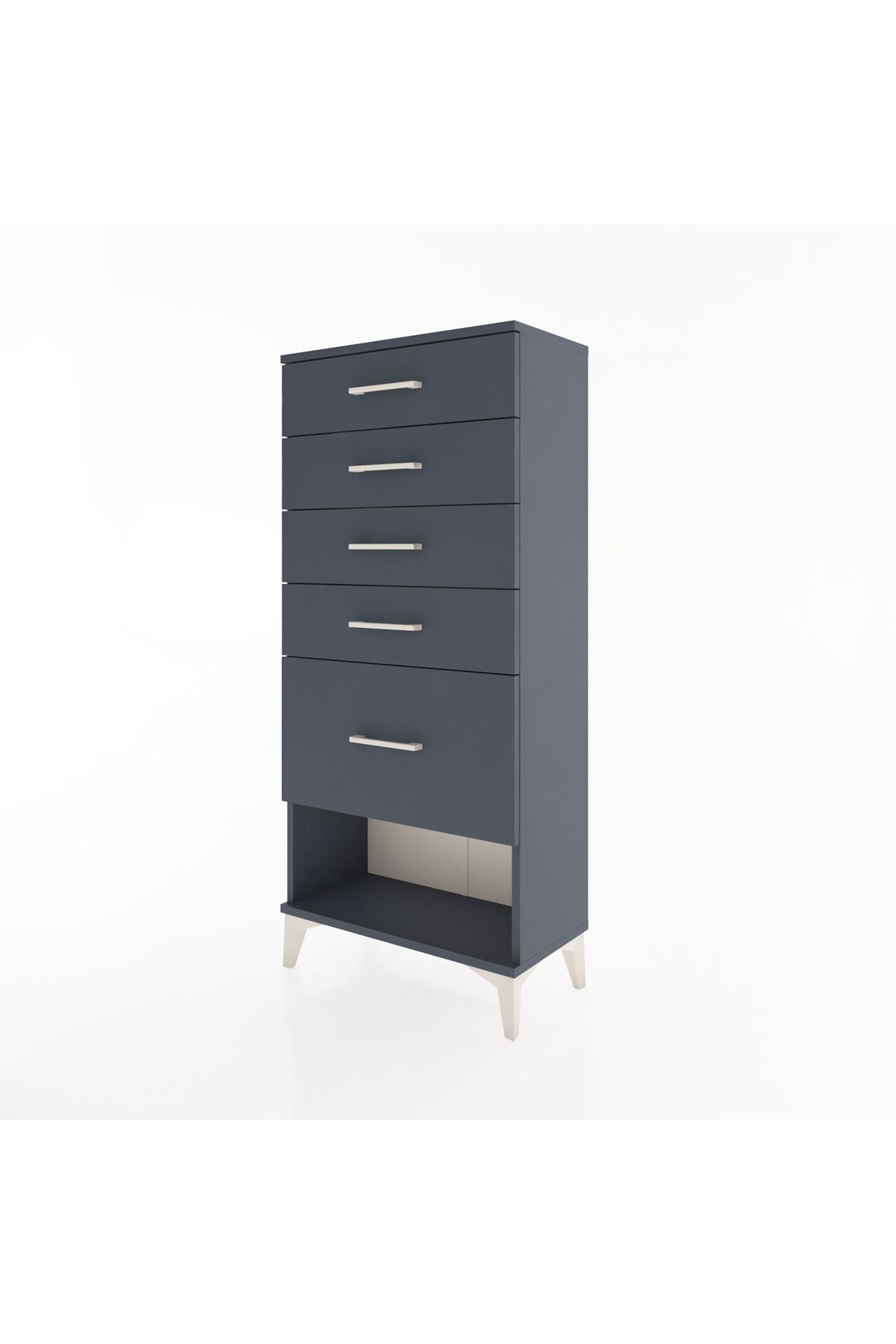 Hyperion Dolap 5 Çekmeceli 60x44x134 Antrasit-Antrasit