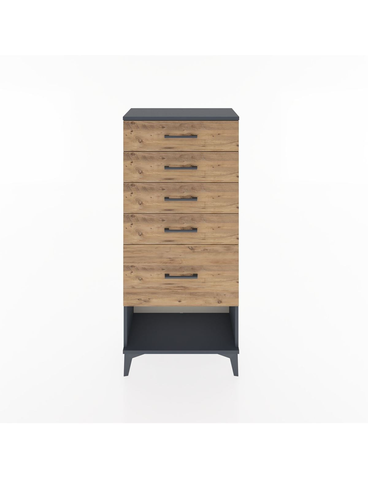 Hyperion Dolap 5 Çekmeceli 60x44x134 Antrasit-Çam