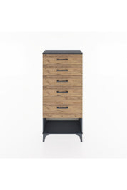 Hyperion Dolap 5 Çekmeceli 60x44x134 Antrasit-Çam