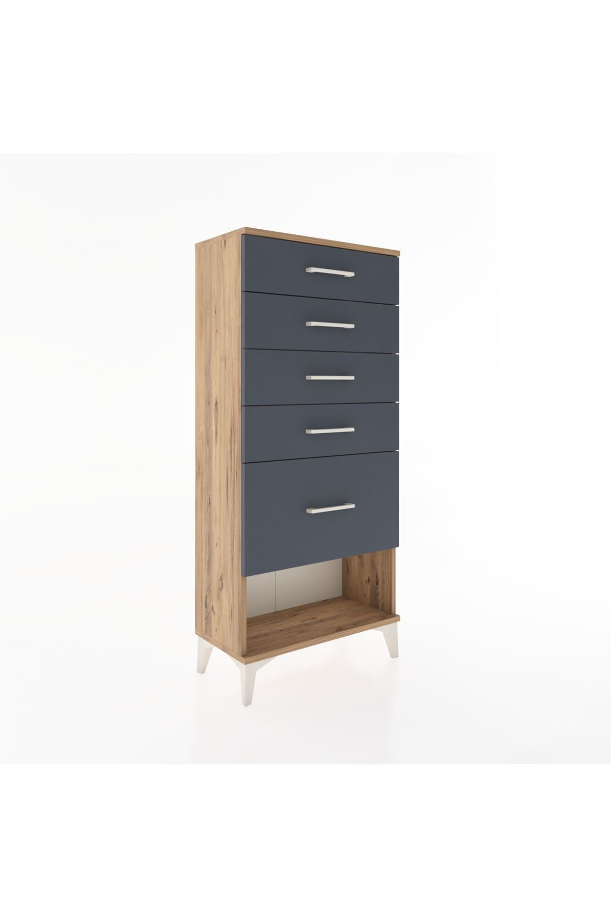 Hyperion Dolap 5 Çekmeceli 60x44x134 Çam-Antrasit