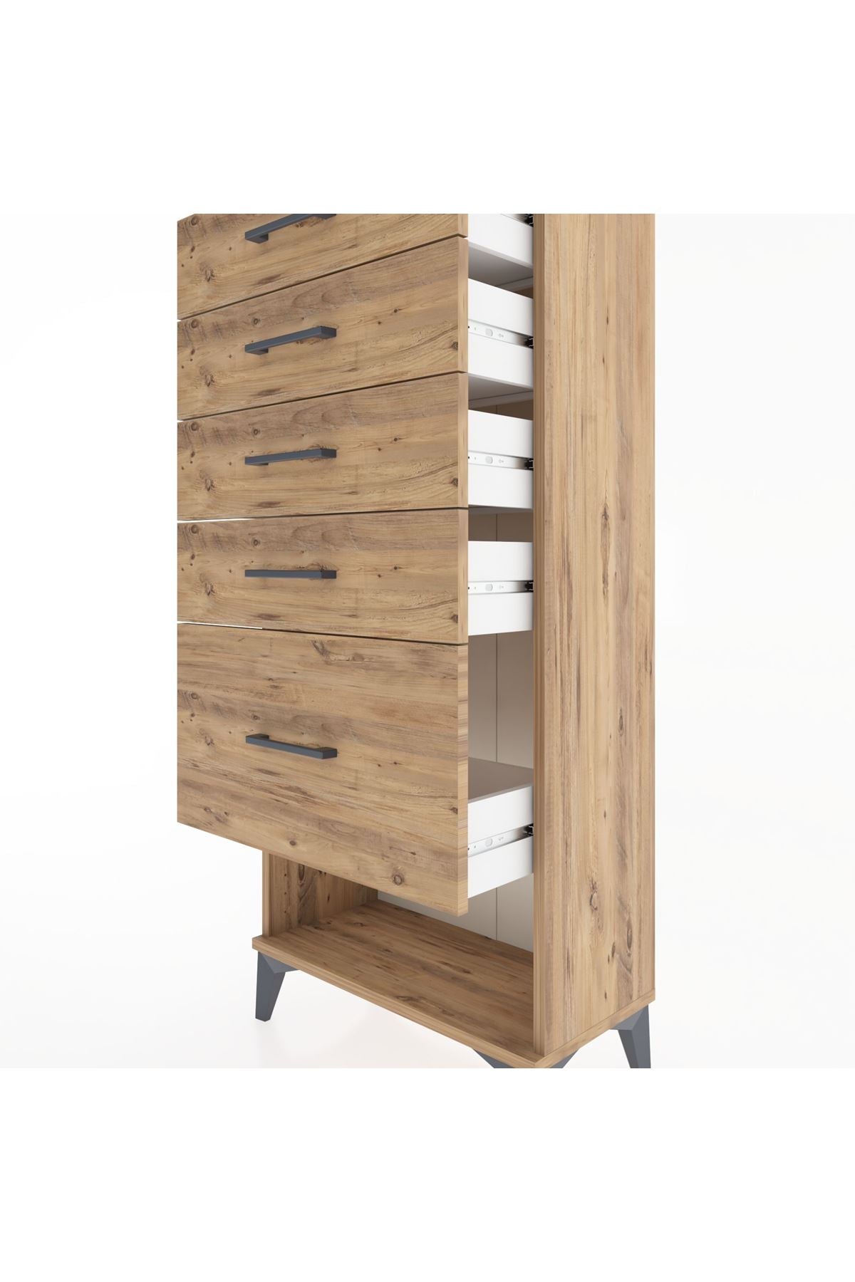 Hyperion Dolap 5 Çekmeceli 60x44x134 Çam-Çam