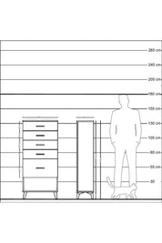 Hyperion Dolap 5 Çekmeceli 60x44x134 Çam-Çam