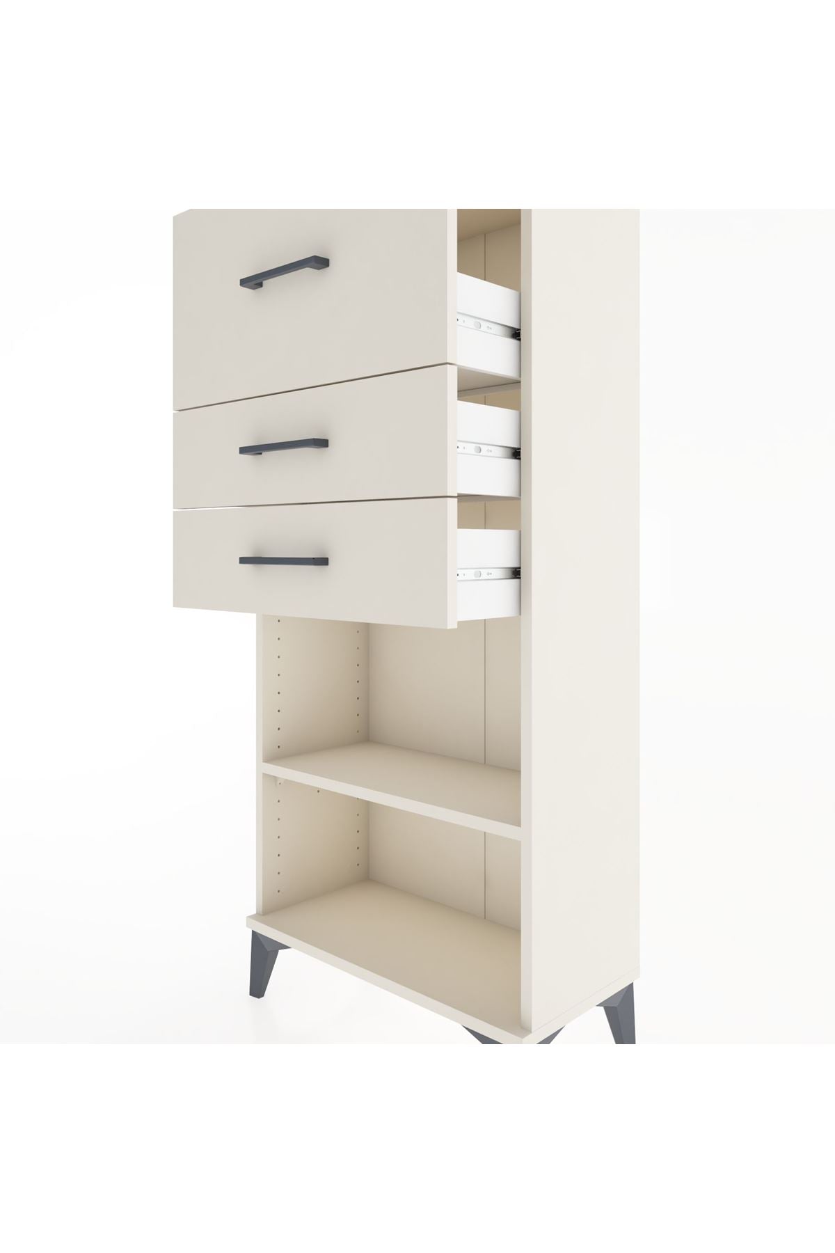 Hyperion Dolap Tek Raflı 3 Çekmeceli 60x44x134 - S50M023V1B