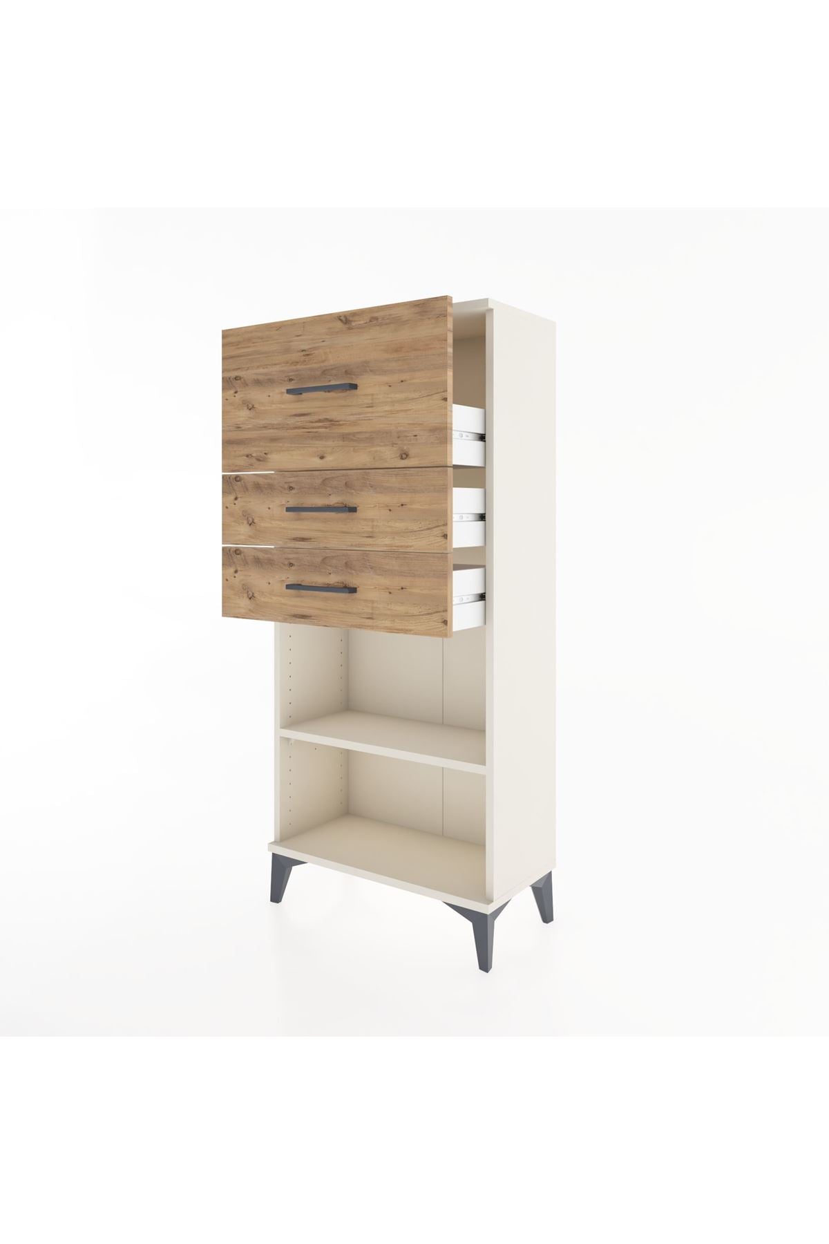 Hyperion Dolap Tek Raflı 3 Çekmeceli 60x44x134 - S50M023V3B