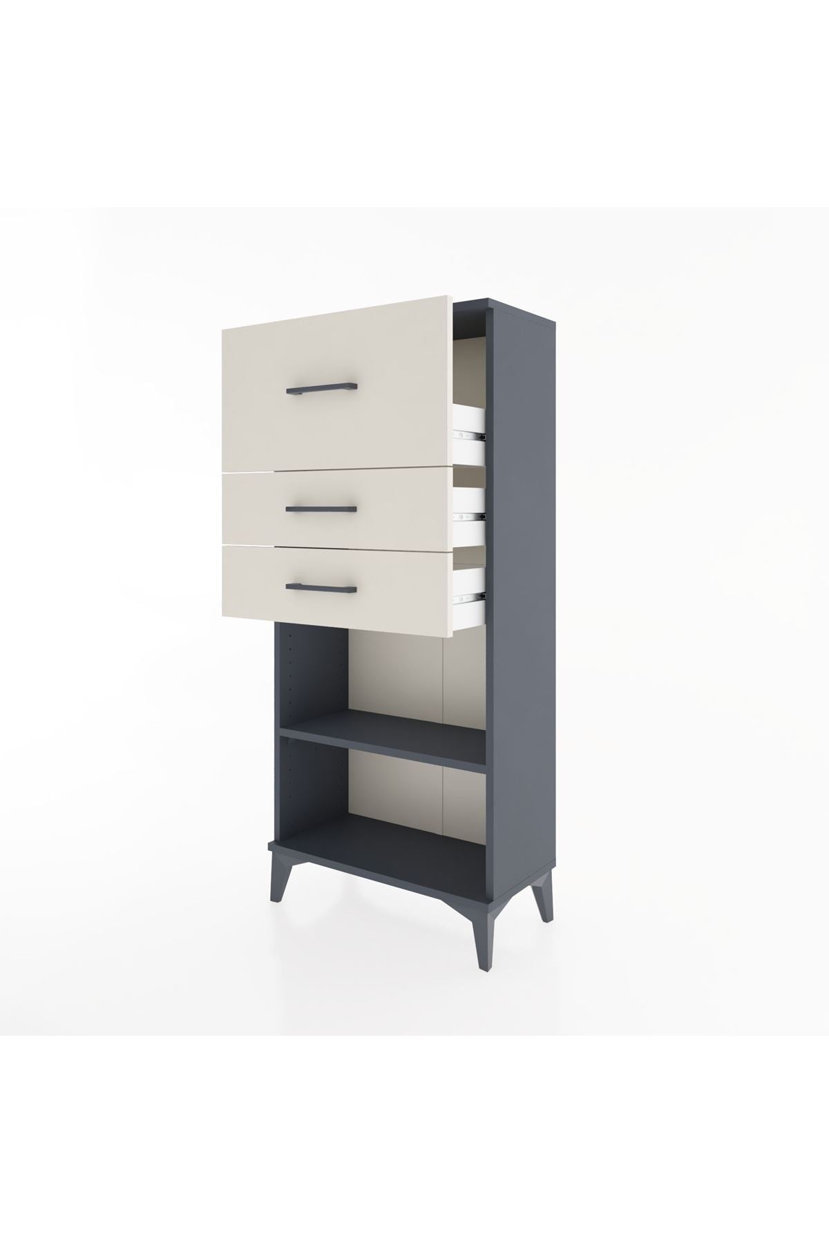 Hyperion Dolap Tek Raflı 3 Çekmeceli 60x44x134 - S50M023V4B