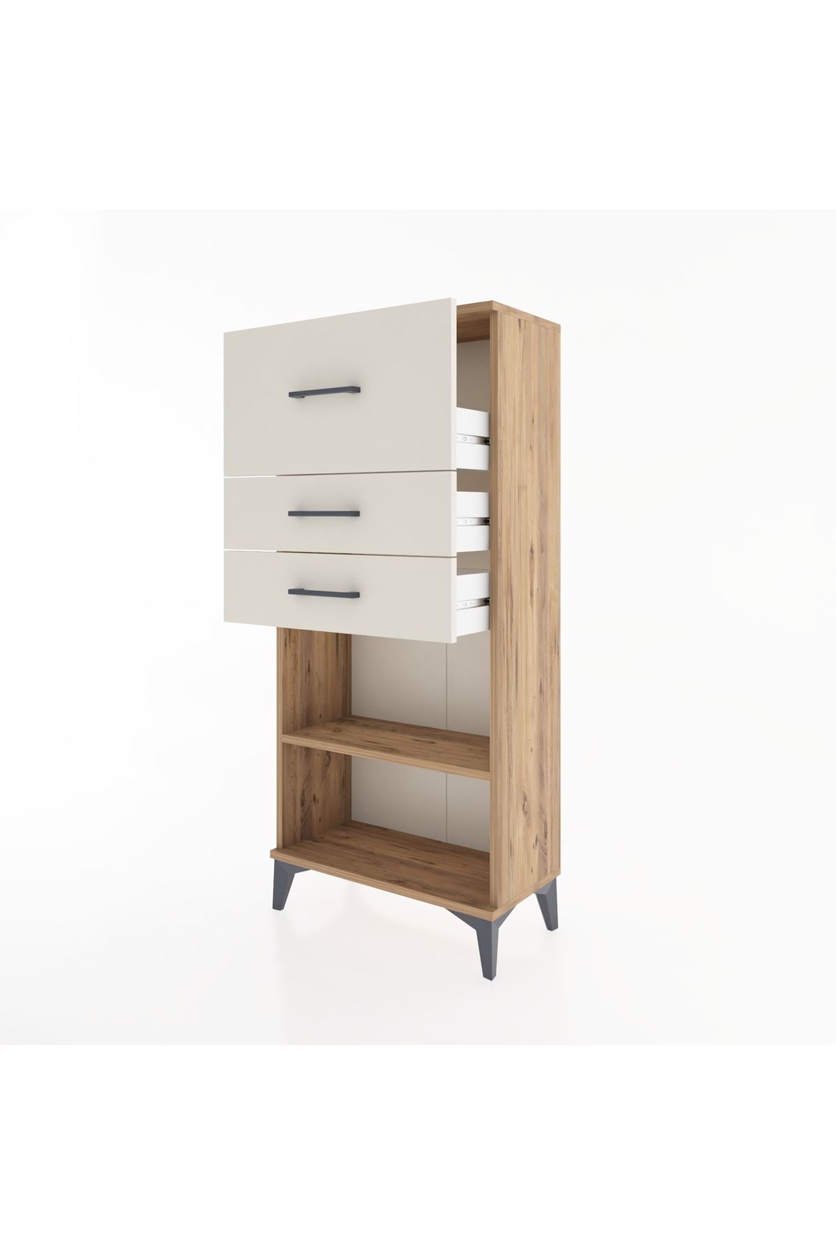 Hyperion Dolap Tek Raflı 3 Çekmeceli 60x44x134 - S50M023V7B