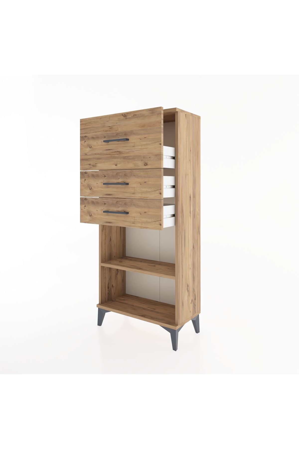 Hyperion Dolap Tek Raflı 3 Çekmeceli 60x44x134 - S50M023V9B