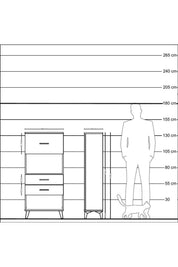 Hyperion Dolap Tek Raflı 3 Çekmeceli 60x44x134 - S50M024V8B