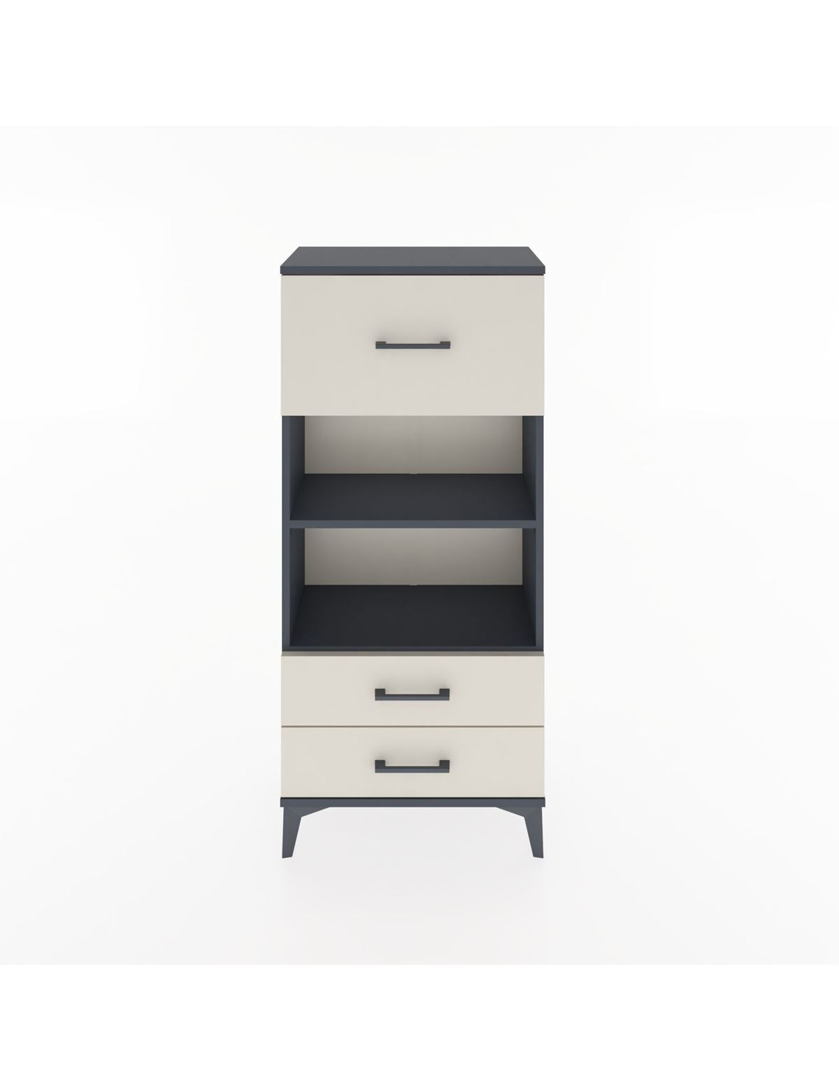 Hyperion Dolap 2 Raflı 3 Çekmeceli 60x44x134 Antrasit-Aytaşı