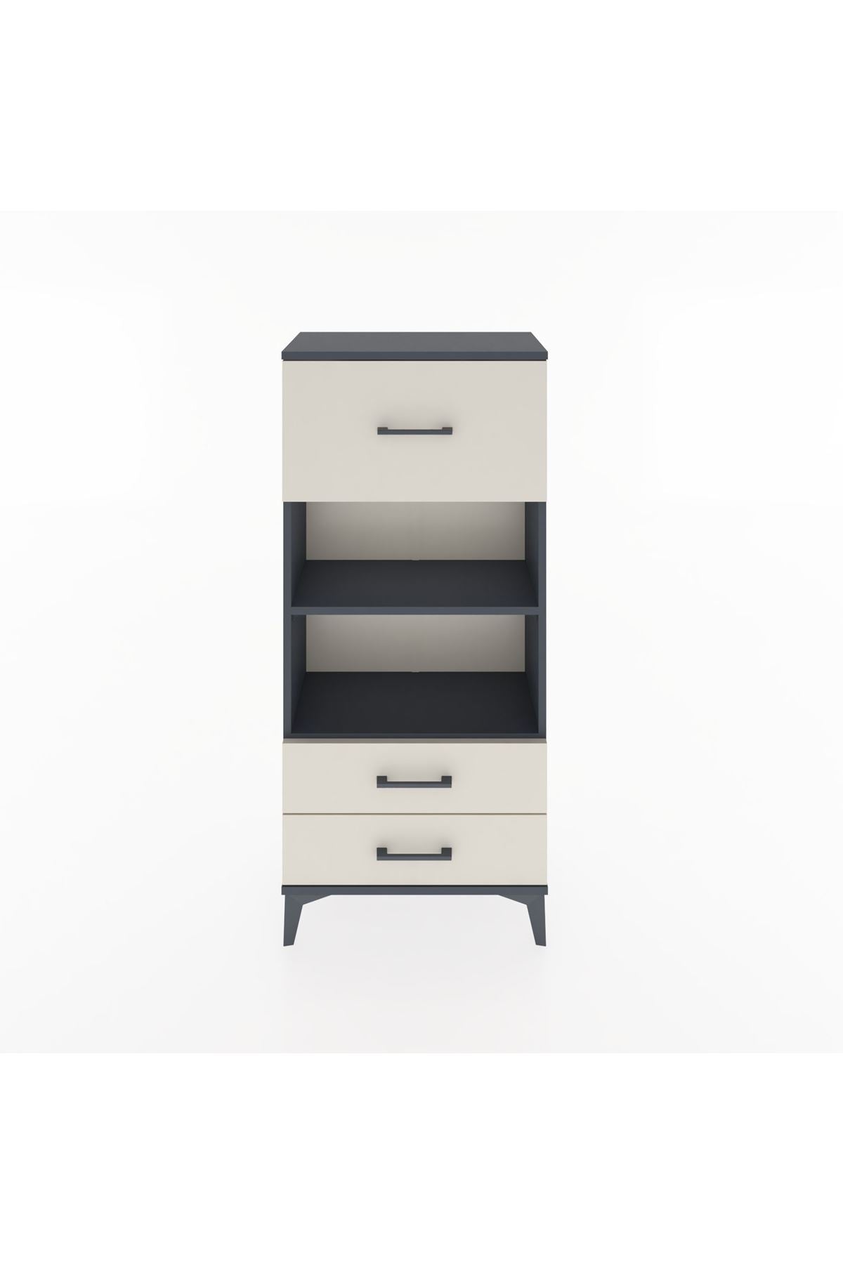 Hyperion Dolap 2 Raflı 3 Çekmeceli 60x44x134 Antrasit-Aytaşı