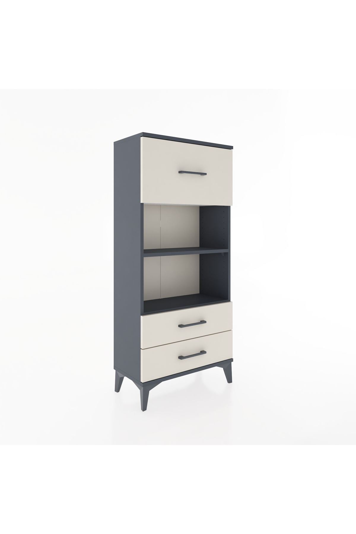 Hyperion Dolap 2 Raflı 3 Çekmeceli 60x44x134 Antrasit-Aytaşı