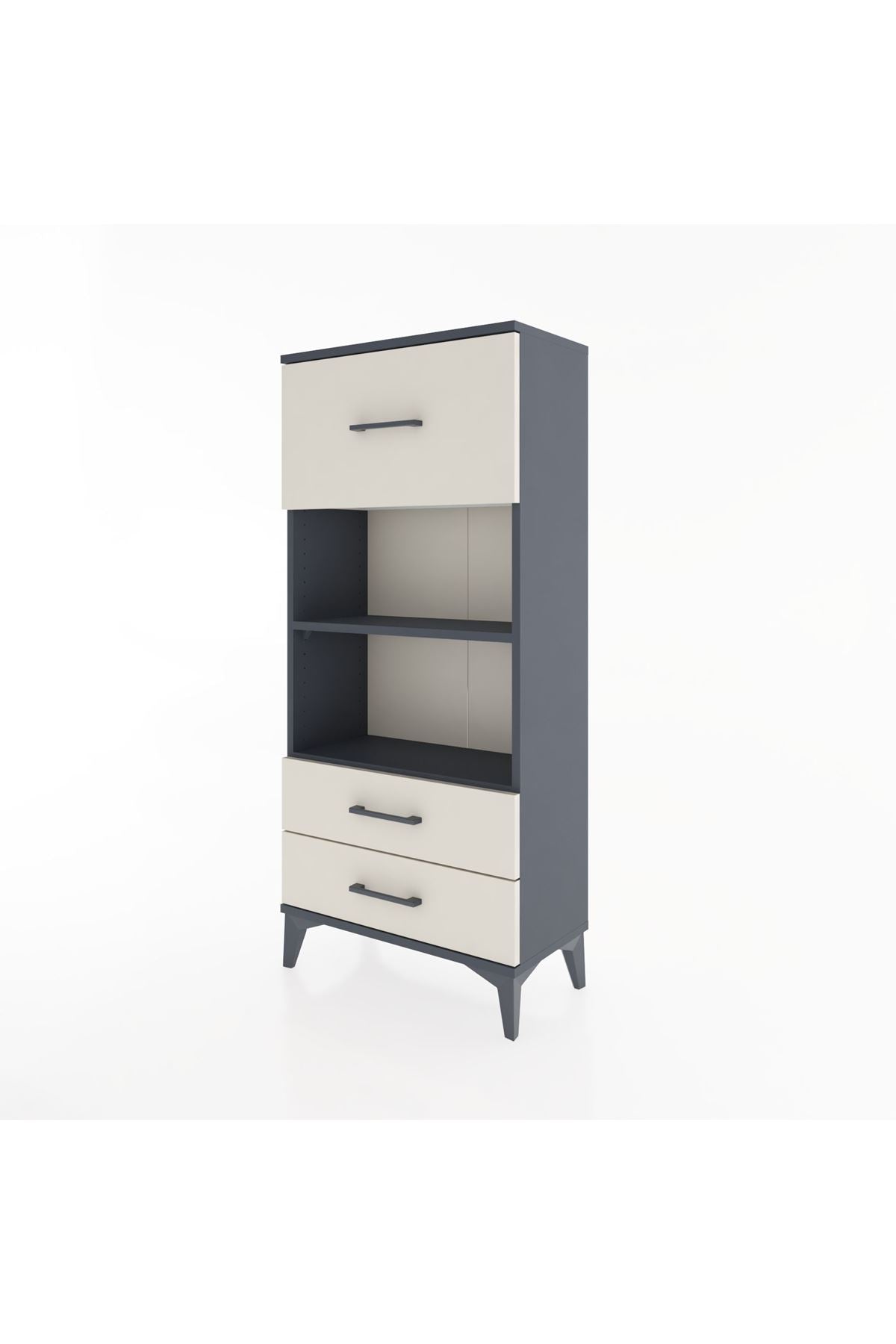 Hyperion Dolap 2 Raflı 3 Çekmeceli 60x44x134 Antrasit-Aytaşı