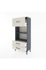 Hyperion Dolap 2 Raflı 3 Çekmeceli 60x44x134 Antrasit-Aytaşı