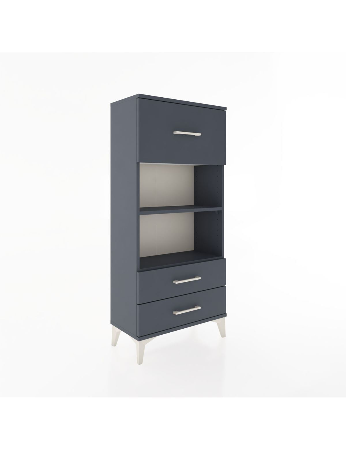 Hyperion Dolap 2 Raflı 3 Çekmeceli 60x44x134 Antrasit-Antrasit