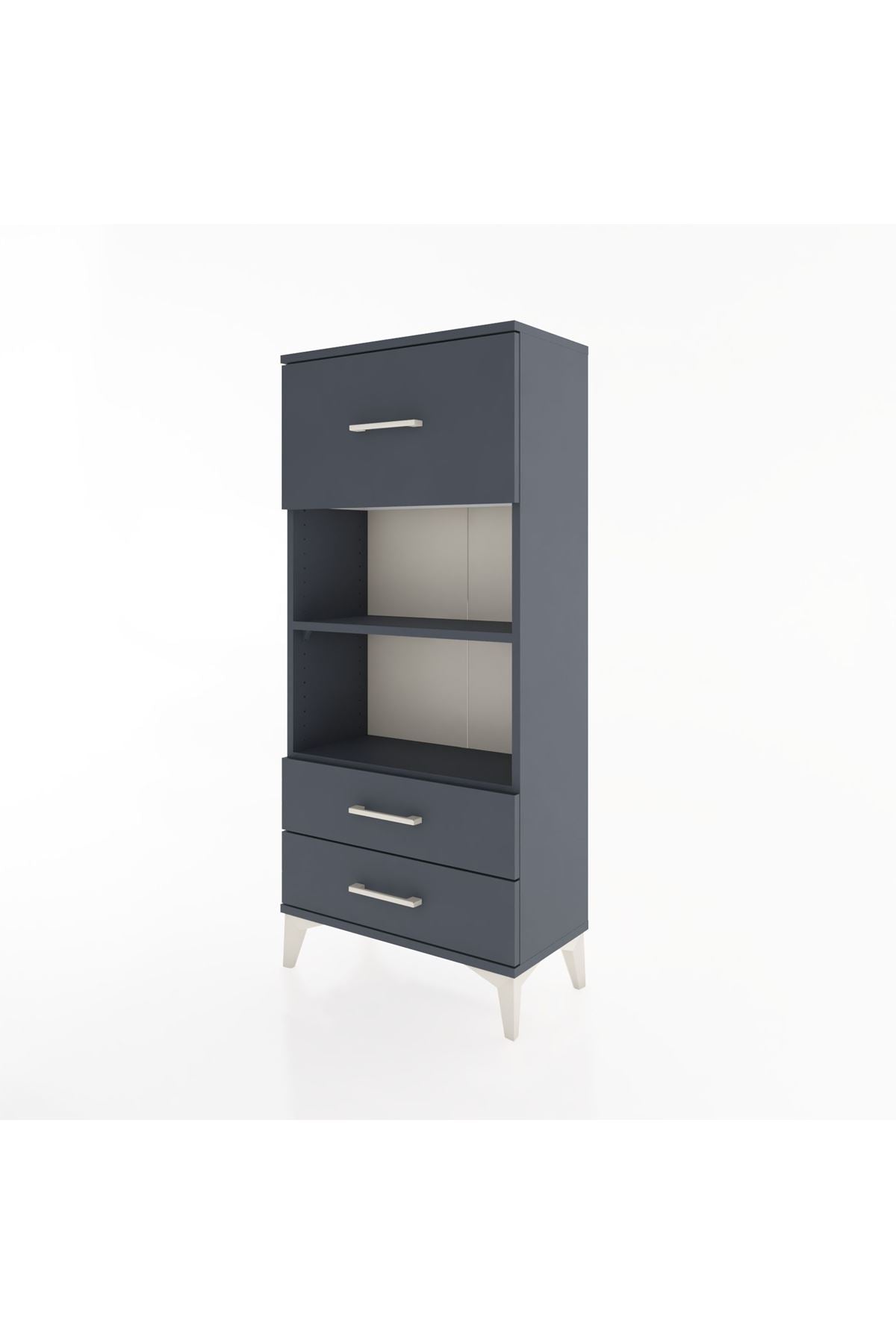 Hyperion Dolap 2 Raflı 3 Çekmeceli 60x44x134 Antrasit-Antrasit