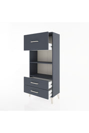 Hyperion Dolap 2 Raflı 3 Çekmeceli 60x44x134 Antrasit-Antrasit