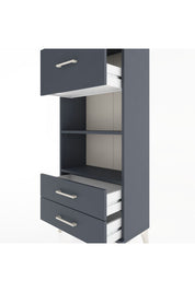 Hyperion Dolap 2 Raflı 3 Çekmeceli 60x44x134 Antrasit-Antrasit