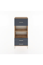 Hyperion Dolap 2 Raflı 3 Çekmeceli 60x44x134 Çam-Antrasit