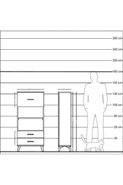 Hyperion Dolap 2 Raflı 3 Çekmeceli 60x44x134 Çam-Antrasit