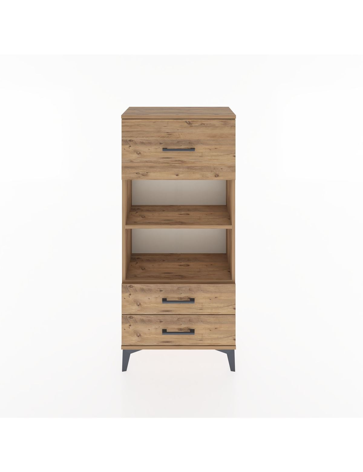 Hyperion Dolap 2 Raflı 3 Çekmeceli 60x44x134 Çam-Çam