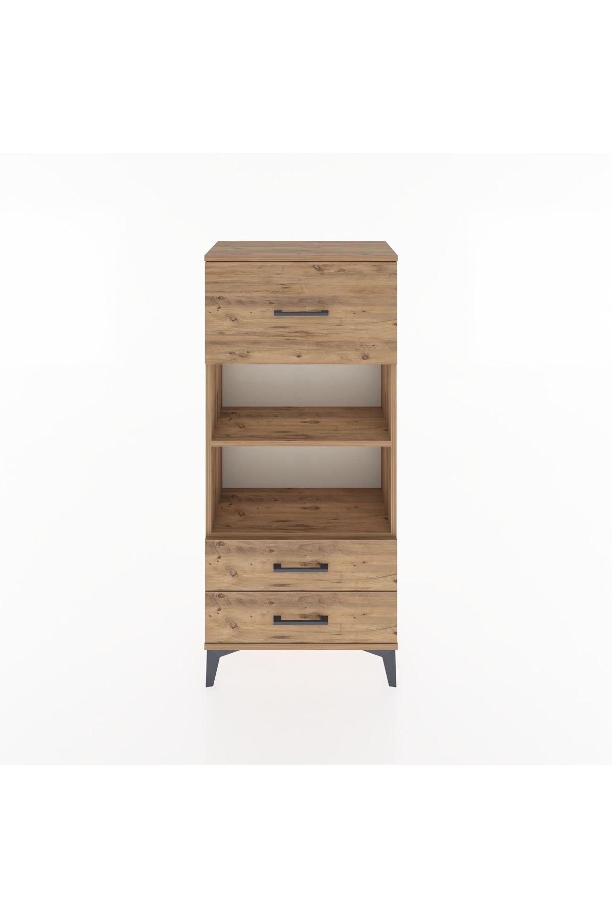 Hyperion Dolap 2 Raflı 3 Çekmeceli 60x44x134 Çam-Çam