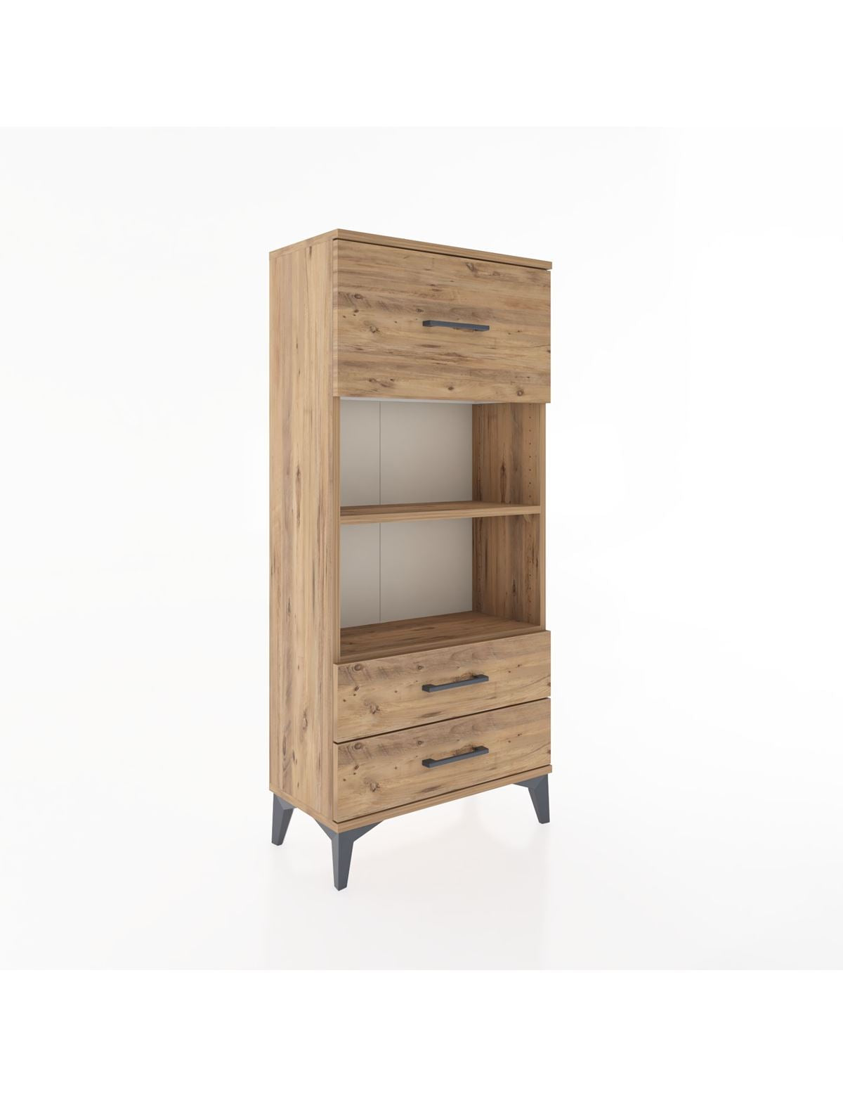 Hyperion Dolap 2 Raflı 3 Çekmeceli 60x44x134 Çam-Çam