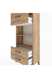 Hyperion Dolap 2 Raflı 3 Çekmeceli 60x44x134 Çam-Çam