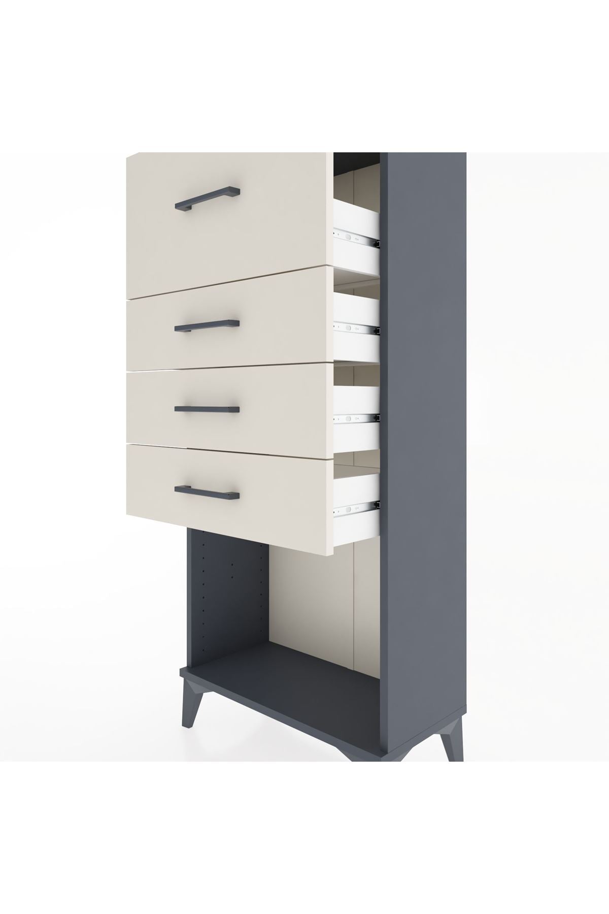 Hyperion Dolap 4 Çekmeceli 60x44x134 Antrasit-Aytaşı