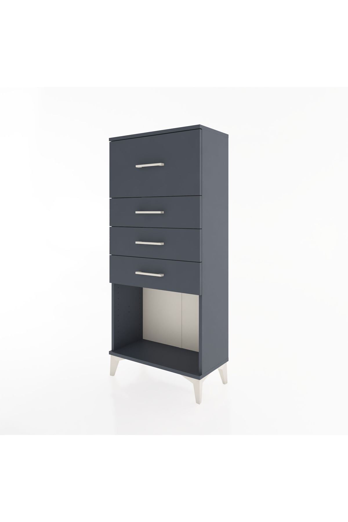 Hyperion Dolap 4 Çekmeceli 60x44x134 Antrasit-Antrasit