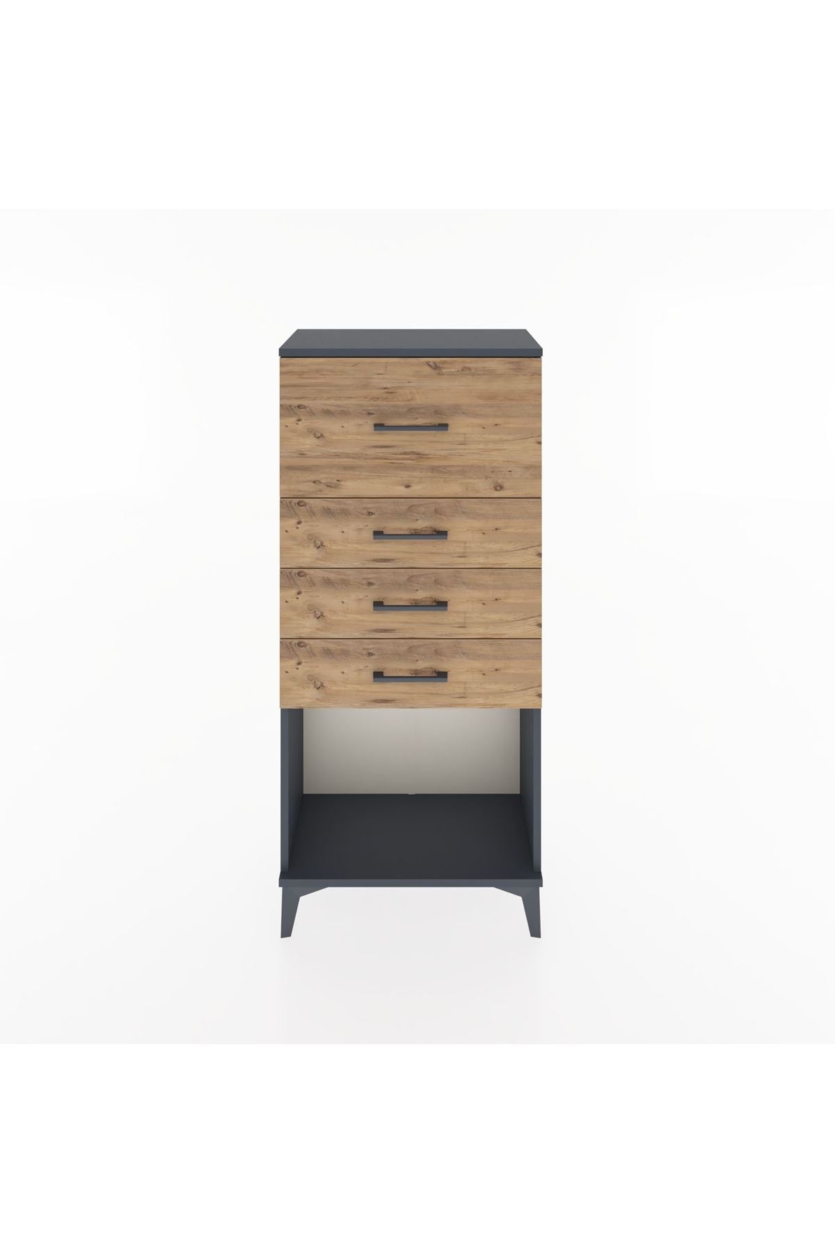 Hyperion Dolap 4 Çekmeceli 60x44x134 Antrasit-Çam