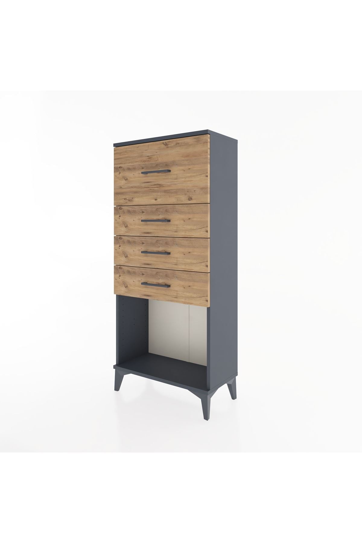 Hyperion Dolap 4 Çekmeceli 60x44x134 Antrasit-Çam